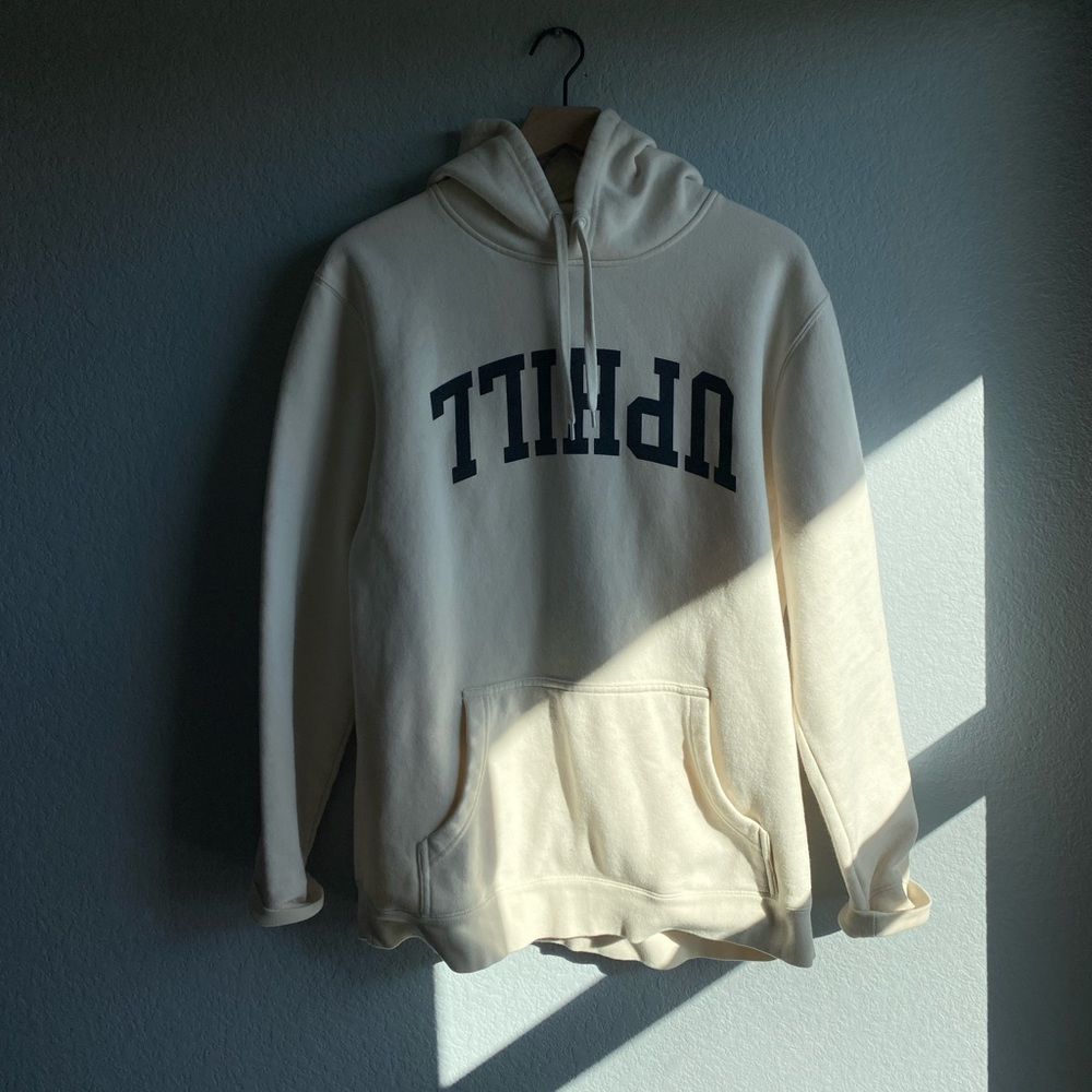 AS UPHILL Beige Hoodie Large - Excellent Condition